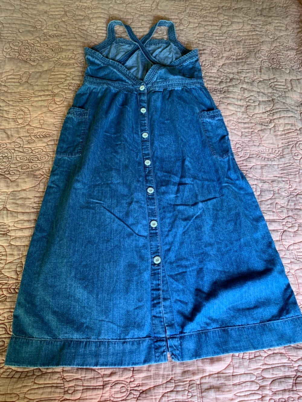 Madewell Blue Denim Button-Front Midi Dress